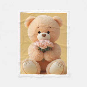 ADOM Cute Teddy Bear with Roses Blanket