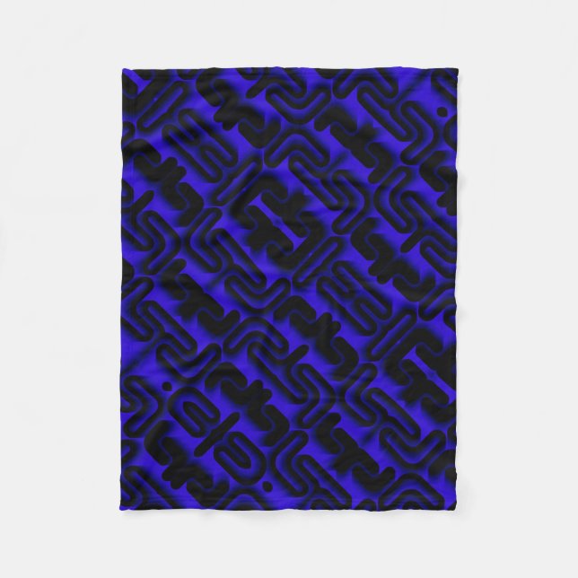 ADOM Dark Blue Linear Pattern Blanket (Front)
