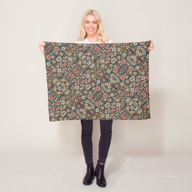 ADOM Dark Botanical Tapestry Blanket (In Situ)