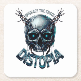 ADOM "Embrace the Chaos" Women's Tee Square Paper Coaster