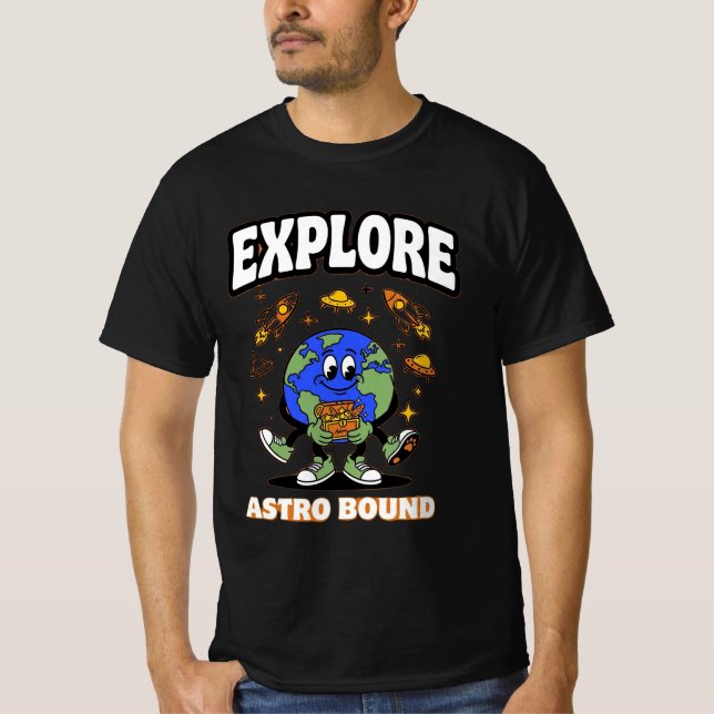 ADOM Explore Astro Bound Earth Art T-Shirt (Front)