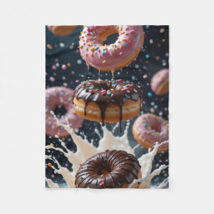 ADOM Floating Doughnuts Milk Splash Blanket