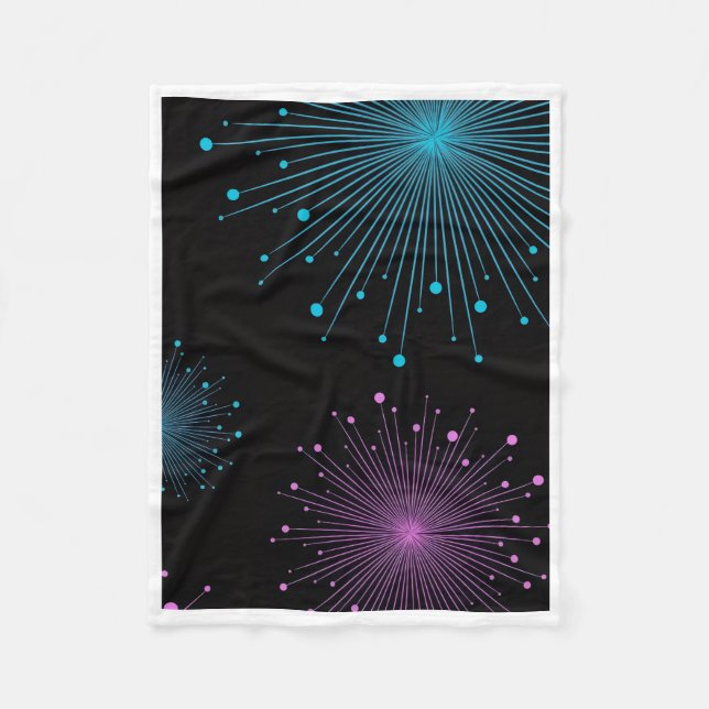 ADOM Glowing Fireworks Abstract Blanket (Front)
