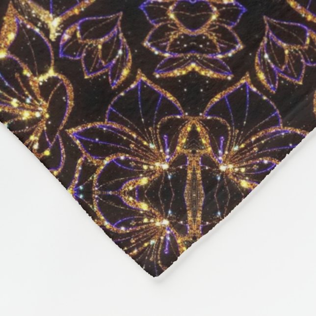 ADOM Gold Black Ornate Tapestry Blanket (Corner)