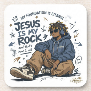 ADOM "Jesus Is My Rock" Women's T-Shirt Coaster