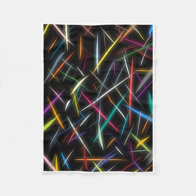 ADOM Neon Glowing Lines Throw Blanket (Front)
