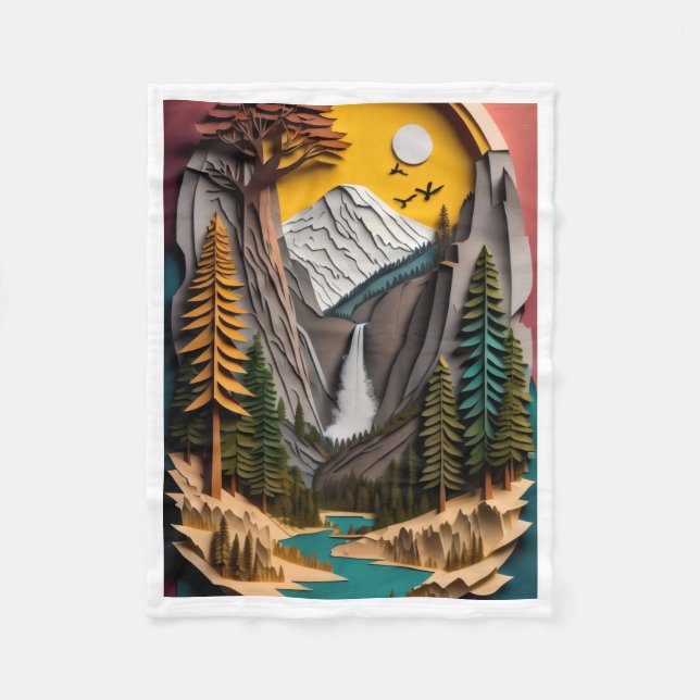 ADOM Papercut Mountain Valley Blanket (Front)