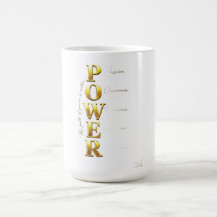 ADOM Premium Inspirational "POWER" Graphic Women's Coffee Mug