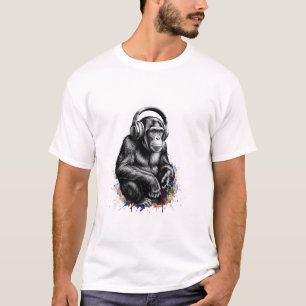 ADOM Premium "Music Gorilla" Minimalist Long Sleev T-Shirt