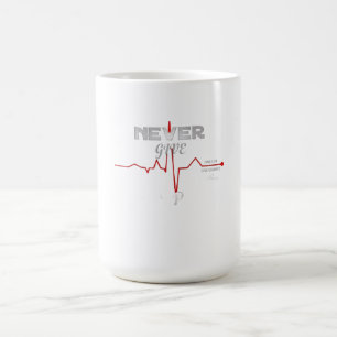 ADOM Premium "Never Give Up" Graphic Women's Long Coffee Mug