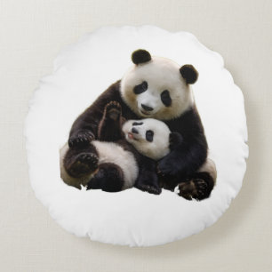 ADOM Premium Panda Bear Nursery Throw Blanket Round Cushion