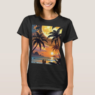 ADOM Premium Tropical Sunset Graphic Women's Tee