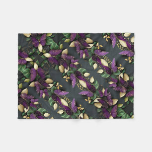 ADOM Purple Butterfly Gold Leaf Blanket