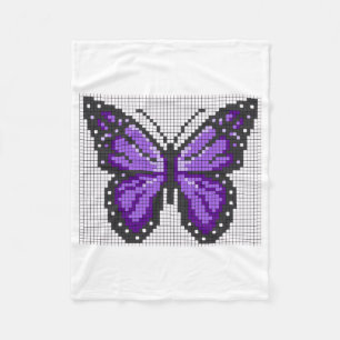 ADOM Purple Pixel Butterfly Blanket