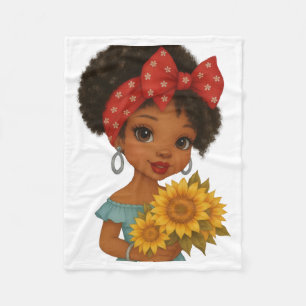 ADOM Sunflower Girl Portrait Blanket