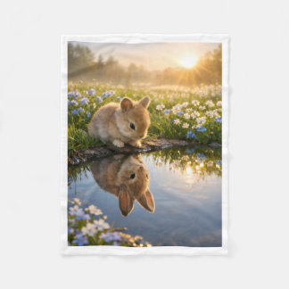 ADOM Sunrise Bunny Water Reflection Blanket