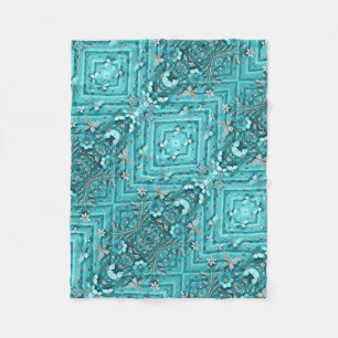 ADOM Turquoise Geometric Tapestry Blanket