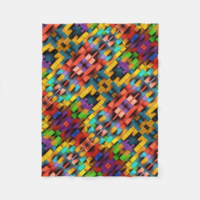 ADOM Vibrant 3D Pixel Block Blanket (Front)