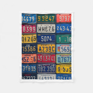 ADOM Vintage License Plates Blanket