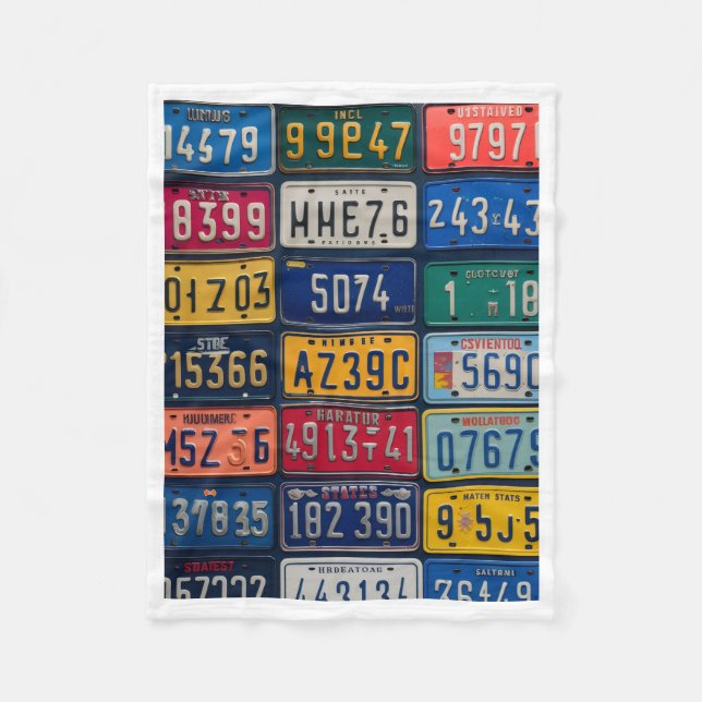ADOM Vintage License Plates Blanket (Front)