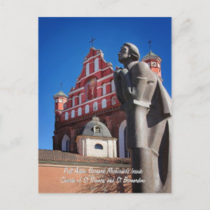 Adomas Mickevicius, Poet Statue, Vilnius Postcard