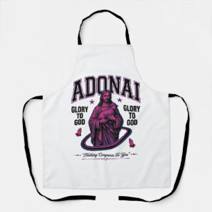 Adonai Glory to God Vintage Christian Vector Desig Apron