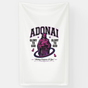 Adonai Glory to God Vintage Christian Vector Desig Banner