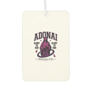 Adonai Glory to God Vintage Christian Vector Desig Car Air Freshener