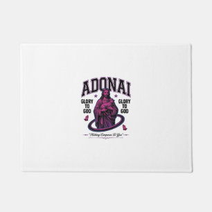 Adonai Glory to God Vintage Christian Vector Desig Doormat
