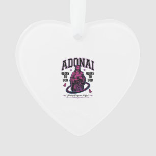 Adonai Glory to God Vintage Christian Vector Desig Ornament
