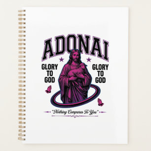 Adonai Glory to God Vintage Christian Vector Desig Planner
