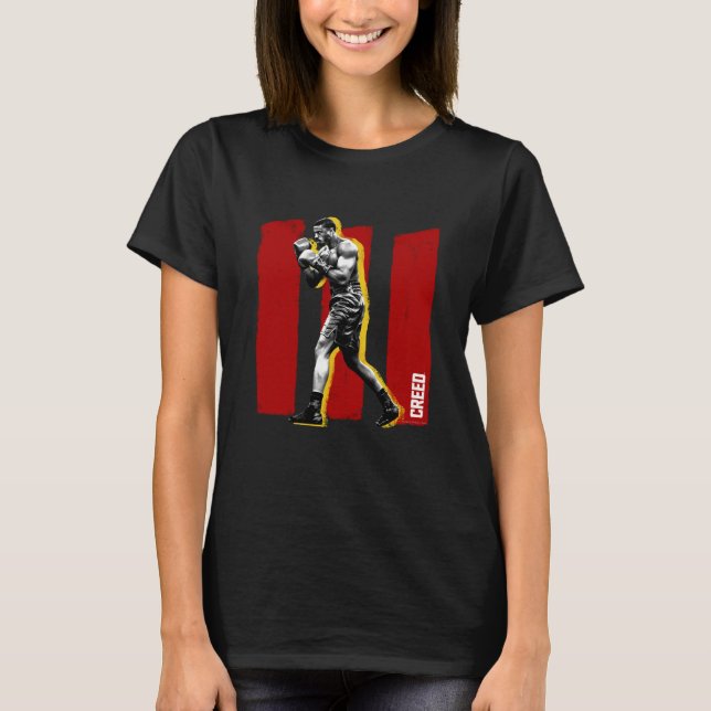 Adonis Creed pose on brush stroked III red T-Shirt (Front)