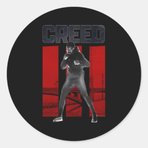 Adonis Creed Pose With Iii Red Classic Round Sticker