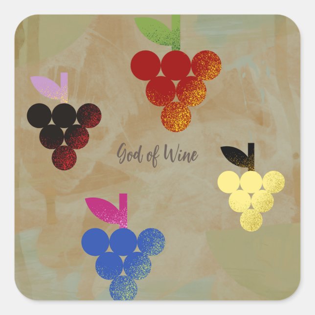 Adonis God of Wine Square Sticker (Front)