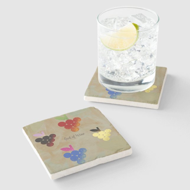 Adonis God of Wine Stone Coaster (Side)