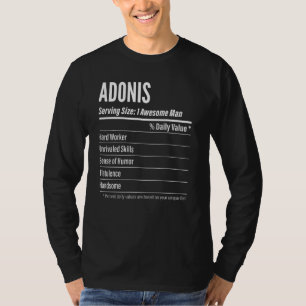 Adonis Serving Size Nutrition Label Calories T-Shirt
