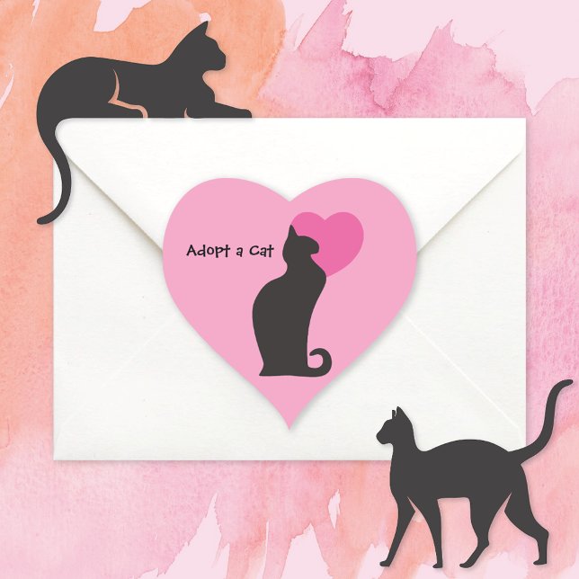 Adopt a Cat Heart Sticker (Creator Uploaded)