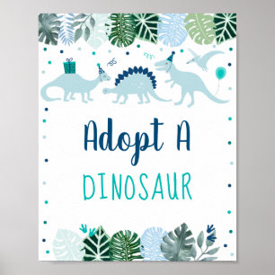Adopt A Dinosaur Birthday Sign Dinosaur Favour Sig