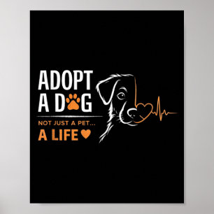 Adopt A Dog Save A Life National Dog Day Animal Poster