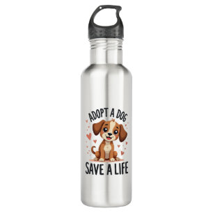 Adopt A Dog Save A Life Vintage Cute Puppy Rescue  710 Ml Water Bottle