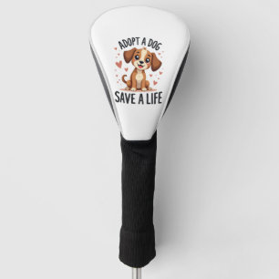 Adopt A Dog Save A Life Vintage Cute Puppy Rescue Golf Head Cover