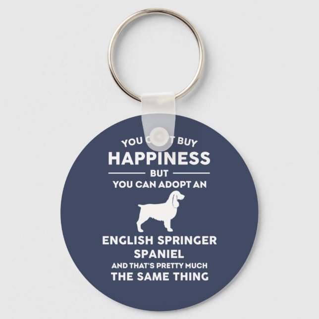 Adopt a English Springer Spaniel Happiness Key Ring (Front)
