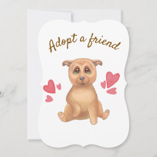 Adopt a friend dog  thank you card