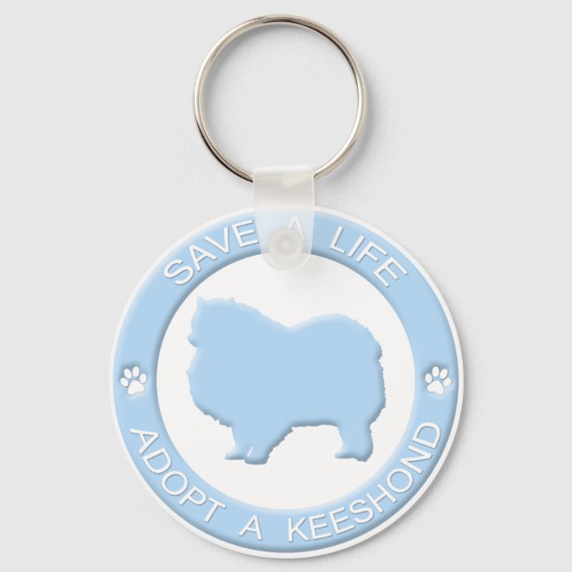 Adopt a Keeshond Keychain (Front)