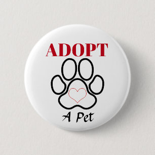Adopt A Pet 6 Cm Round Badge