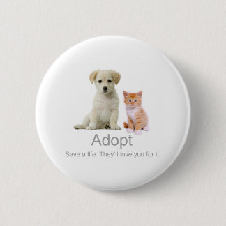 adopt a pet 6 cm round badge