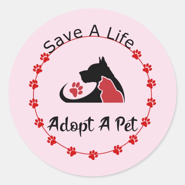 Adopt A Pet Classic Round Sticker (Front)