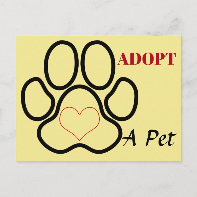 Adopt A Pet Postcard (Front)