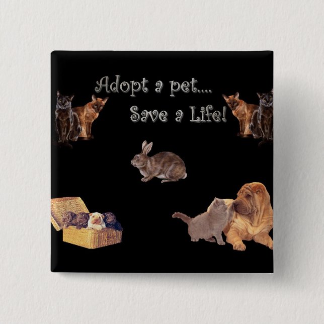 adopt a pet save a life pin (Front)
