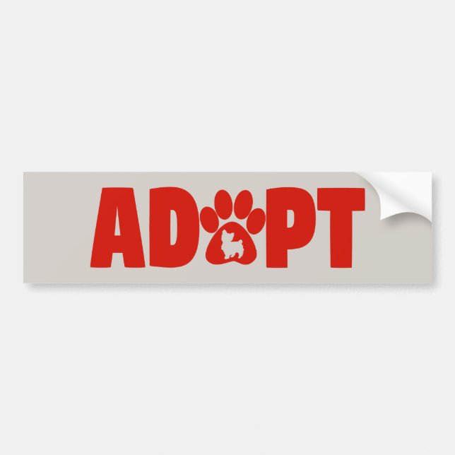 Adopt a pet text bumper sticker (Front)